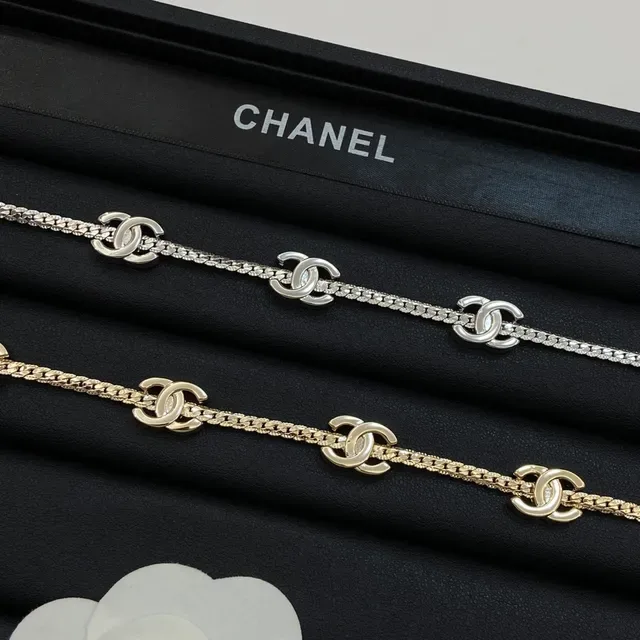 Chanel CC Logo Chain Necklace Silver and Gold Necklaces 5