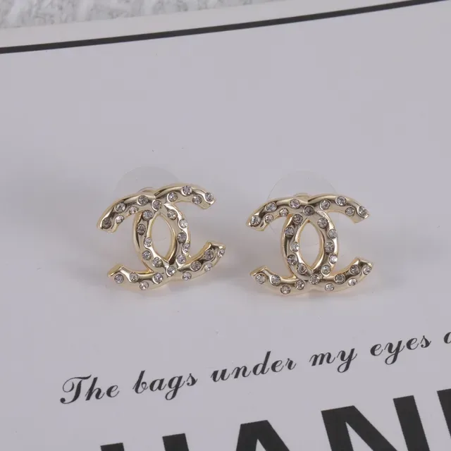 Chanel CC Logo Pavé Crystal Stud Earrings 3