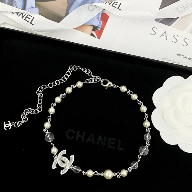 Chanel CC Pendant Pearl and Crystal Necklace 9
