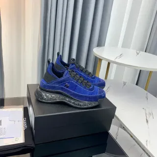 Chanel Cloud Blue 麂皮 透明鞋底 厚底运动鞋