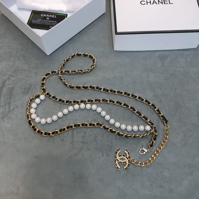 Chanel Gold Black Chain Leather Trim Fashion Belt Bag 6