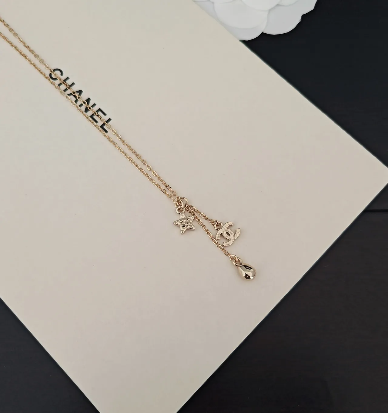 Chanel Gold Pink Chain Pavé-Crystal CC Logo Necklace 4