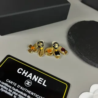 Chanel Multi-Motif Enamel CC Logo Earrings