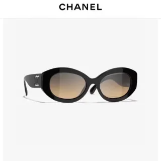 Chanel Oval Acetate Gradient Brown Sunglasses