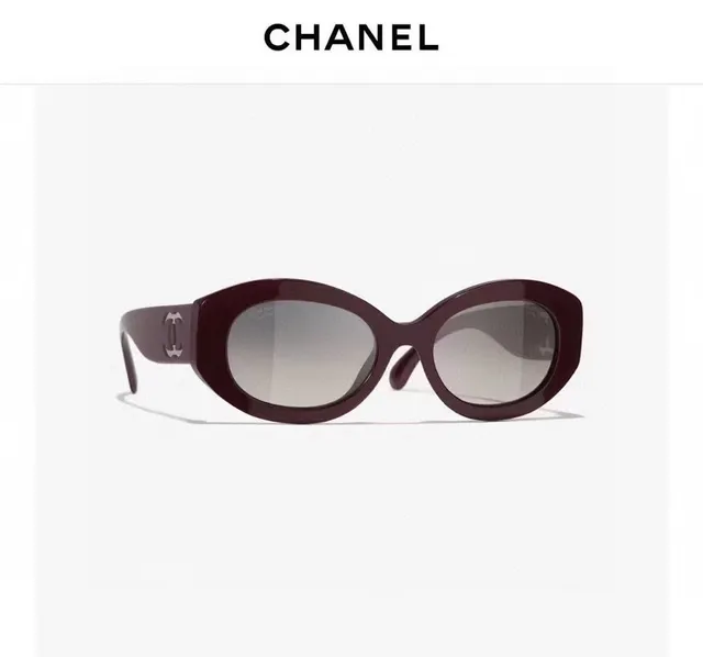 Chanel Oval Acetate Gradient Brown Sunglasses 3