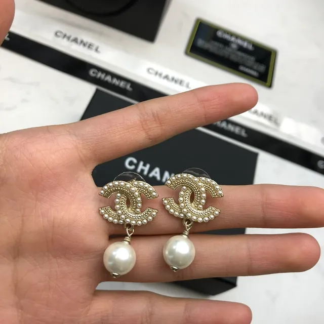 Chanel Pearl CC Drop Earrings 2