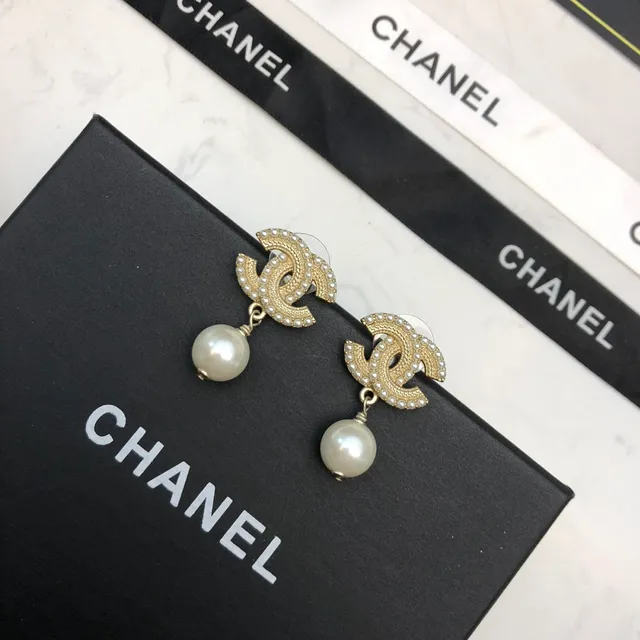 Chanel Pearl CC Drop Earrings 5