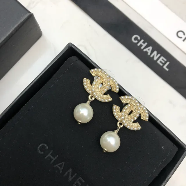 Chanel Pearl CC Drop Earrings 6