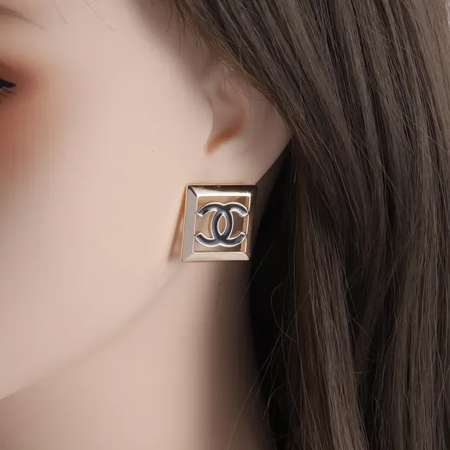 Chanel Square Frame CC Logo Earrings 2