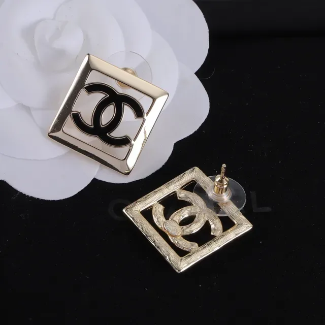 Chanel Square Frame CC Logo Earrings 4