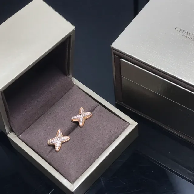 Chanel Star Gold Silver Pavé-Set Earrings 2