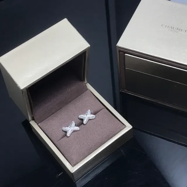 Chanel Star Gold Silver Pavé-Set Earrings 4