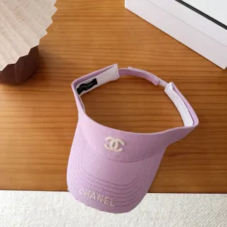 Chanel Visor Purple Embroidered Logo Baseball Cap