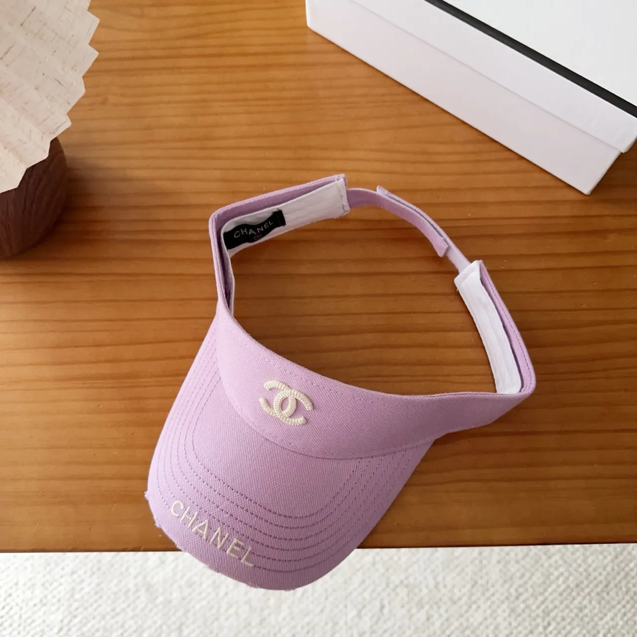 Chanel Visor Casquette baseball logo brodé violet 3