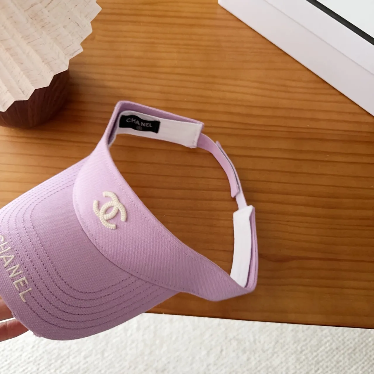 Chanel Visor Casquette baseball logo brodé violet 5