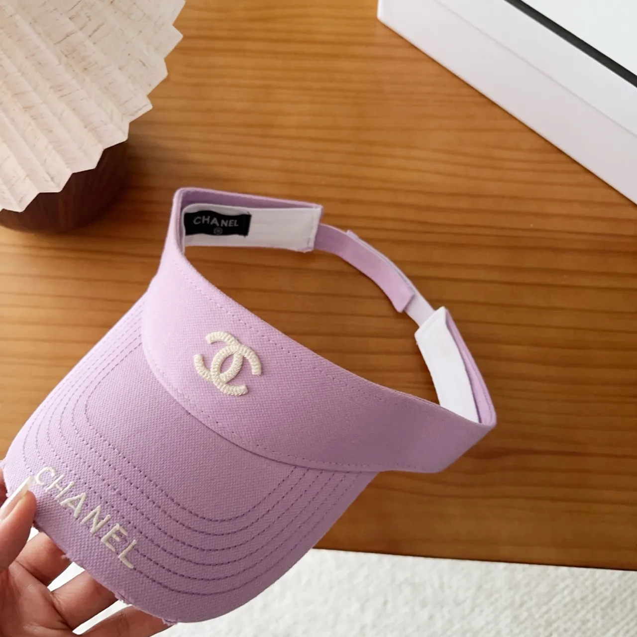 Chanel Visor Casquette baseball logo brodé violet 6