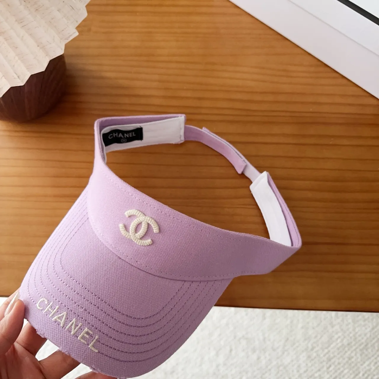 Chanel Visor Casquette baseball logo brodé violet 8