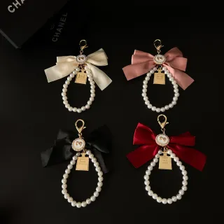 Chanel White Gold Pearl-Loop Satin Bow Bracelet