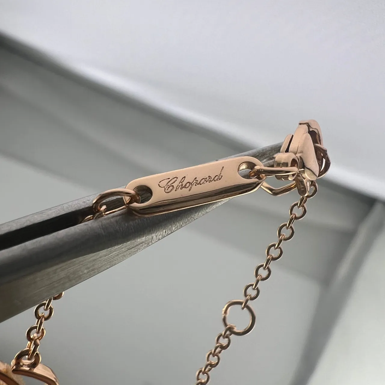 Chopard Happy Diamonds Square Rotating Pendant Necklace 3