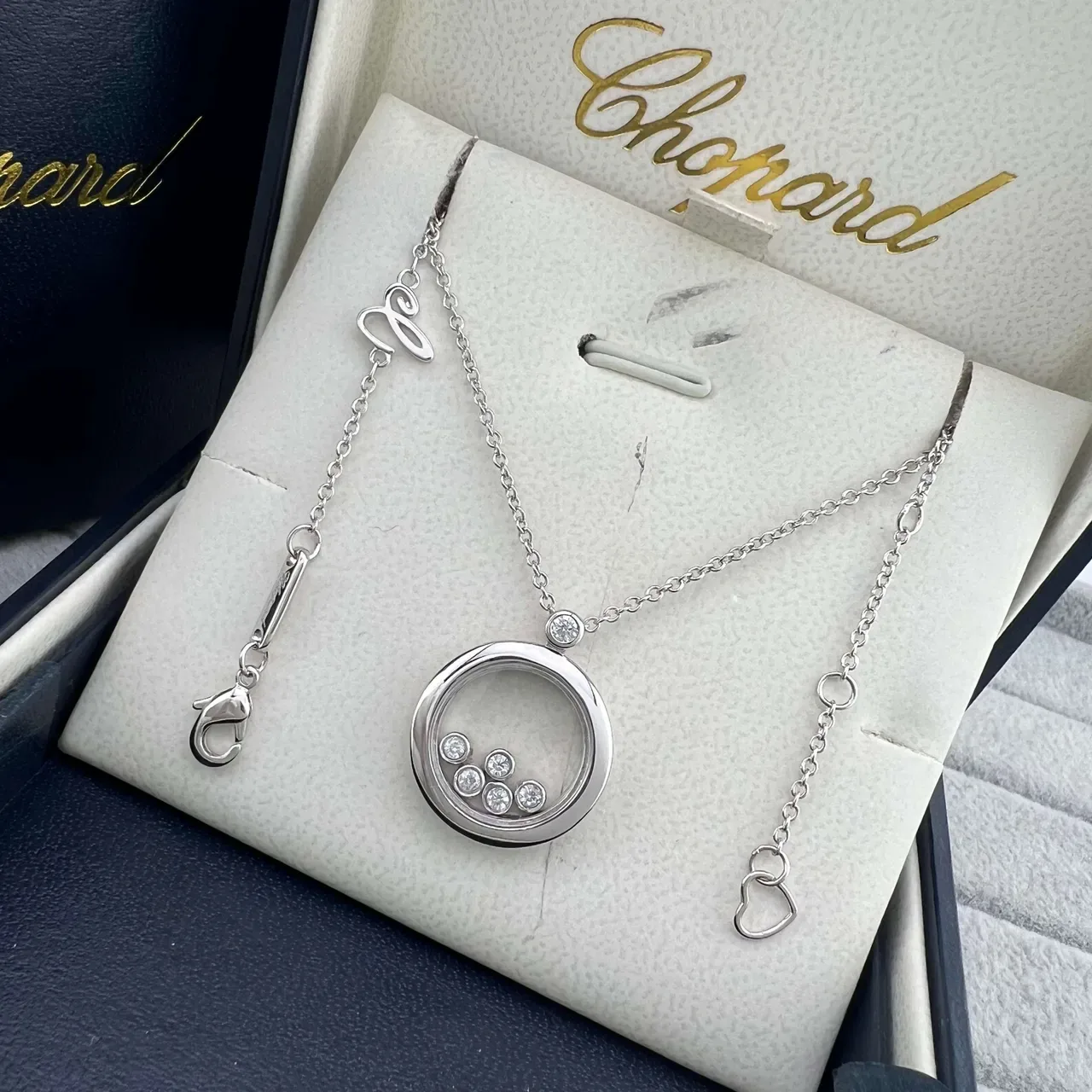 Chopard Happy Spirit চক্রাকার ফ্লোটিং ডায়মন্ড পেন্ডেন্ট নেকলেস 5