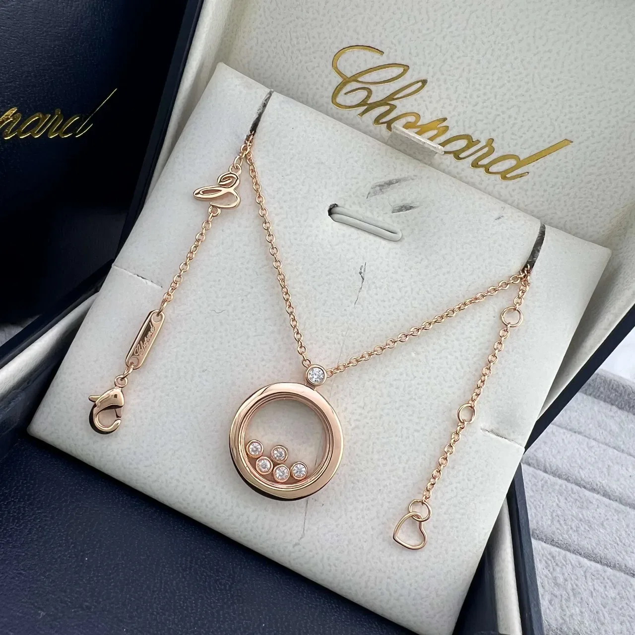 Chopard Happy Spirit চক্রাকার ফ্লোটিং ডায়মন্ড পেন্ডেন্ট নেকলেস 6