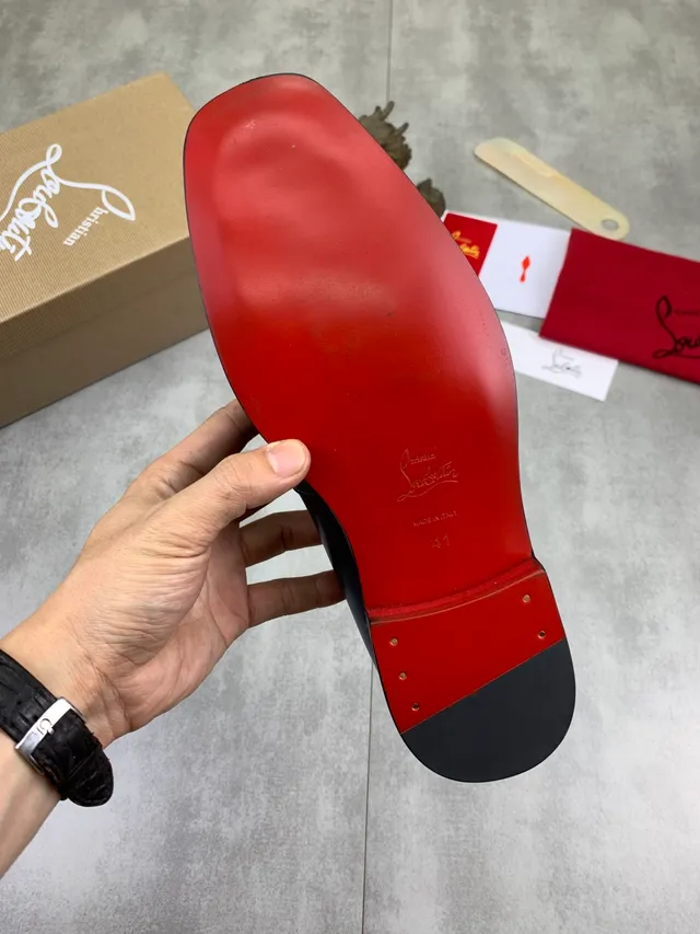 Christian Louboutin Bit Loafer mocassins cuir marine 2