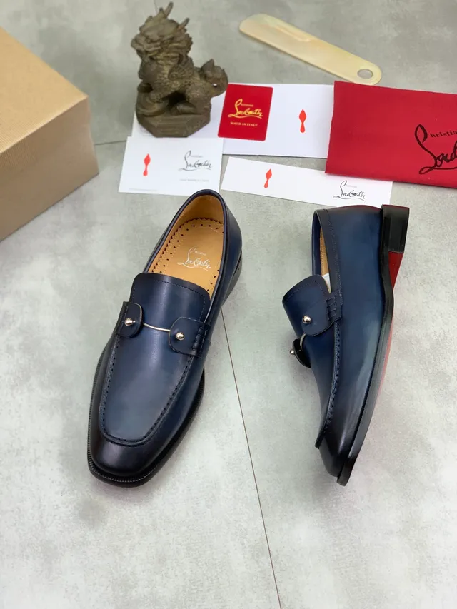 Christian Louboutin Bit Loafer mocassins cuir marine 5