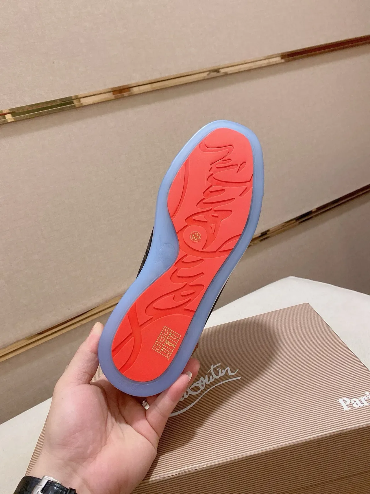 Christian Louboutin Preto Vermelho Dedo Spiked Malha-Suede Híbrido Superior Tênis Lifestyle 9