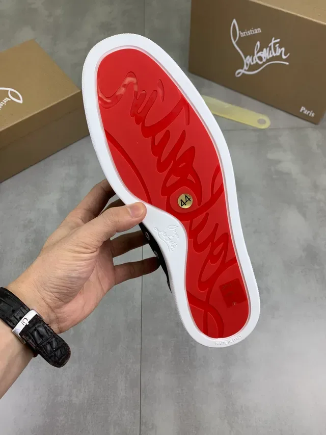 Christian Louboutin Tênis Lifestyle Azul Marinho De Material Misto Com Cadarço 3