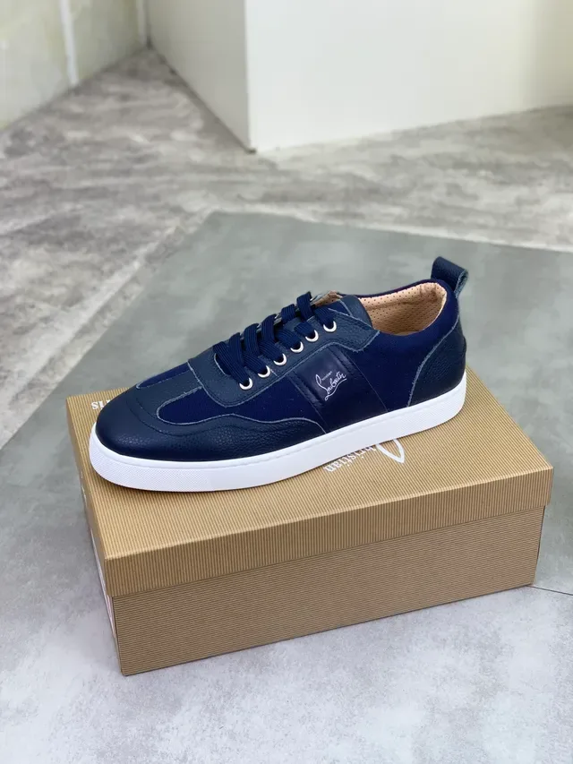 Christian Louboutin Tênis Lifestyle Azul Marinho De Material Misto Com Cadarço 5