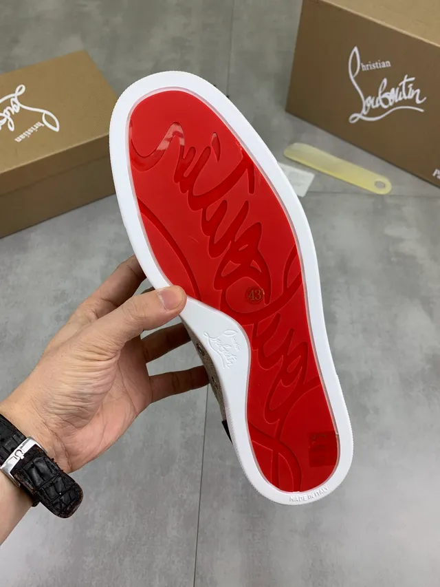 Christian Louboutin Basket Lifestyle en Daim et Toile Bicolore 2