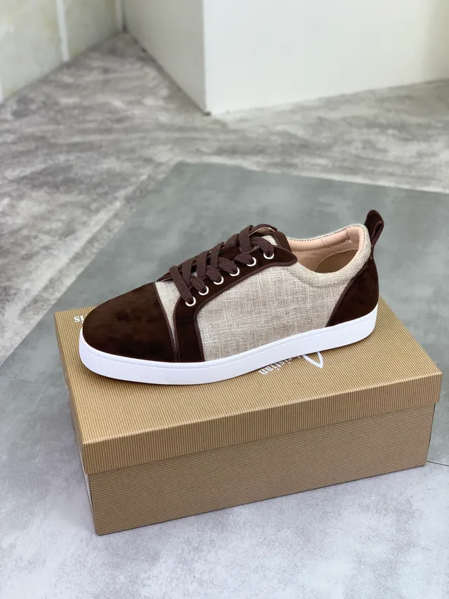 Christian Louboutin Basket Lifestyle en Daim et Toile Bicolore 4