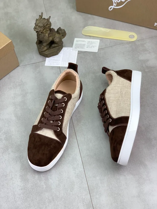 Christian Louboutin Basket Lifestyle en Daim et Toile Bicolore 5