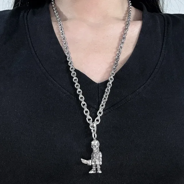 Chrome Hearts Armored Skull Skeleton Pendant Necklace 5