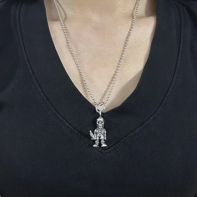 Chrome Hearts Armored Skull Skeleton Pendant Necklace 6