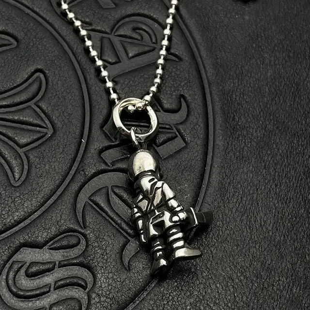 Chrome Hearts Armored Skull Skeleton Pendant Necklace 9