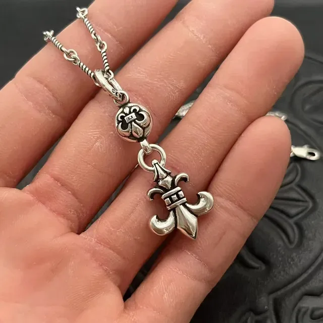 Chrome Hearts Ball-Chain Fleur-de-Lis Pendant Necklace 3