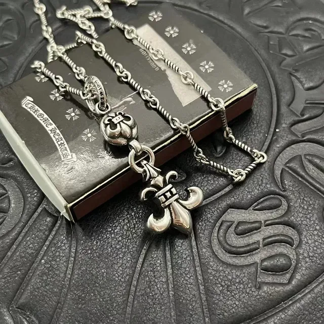 Chrome Hearts Ball-Chain Fleur-de-Lis Pendant Necklace 6