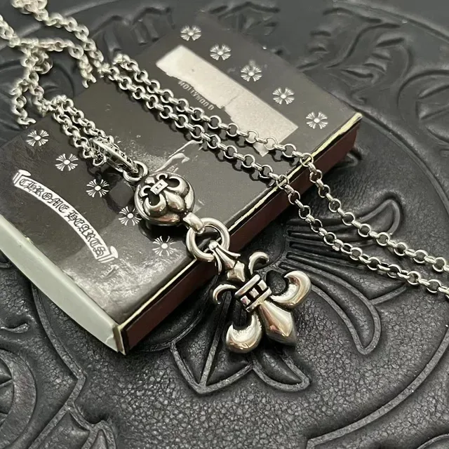 Chrome Hearts Ball-Chain Fleur-de-Lis Pendant Necklace 7