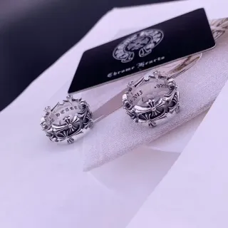 Chrome Hearts ক্রস ক্রাউন মোটিফ চাঁদির আংটি