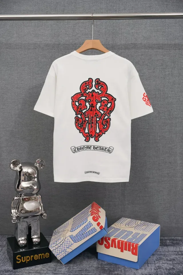 Chrome Hearts Cross Embroidered White T-Shirt 4
