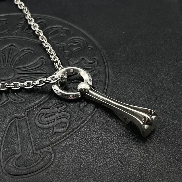 Chrome Hearts Cross Pendant Polished Silver Necklace 7