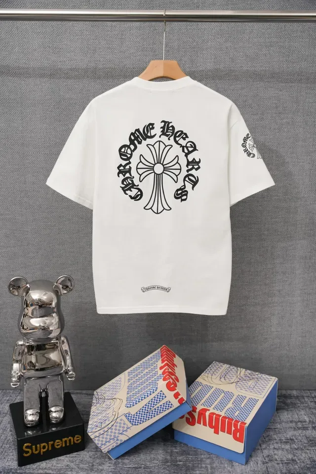 Chrome Hearts Embroidered Collar Cross Logo Black T-Shirt 2