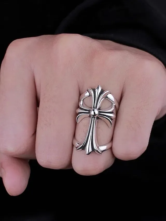 Chrome Hearts Fleur de Lis Cross Silver Ring 3