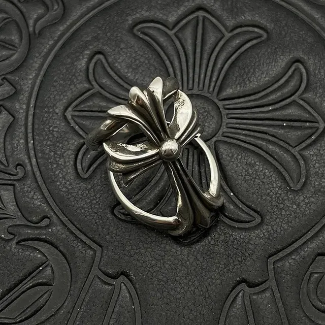 Chrome Hearts Fleur de Lis Cross Silver Ring 7