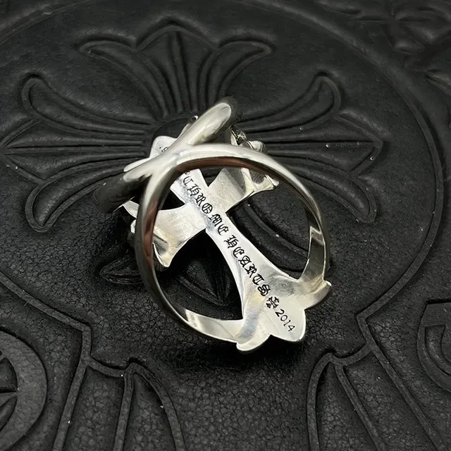 Chrome Hearts Fleur de Lis Cross Silver Ring 8