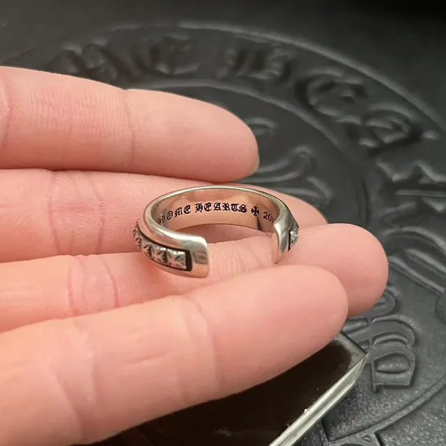 Chrome Hearts Floral Spinner Ring Silver Black Ring 4