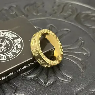 Chrome Hearts Script Band Ring Gold Tone Rings