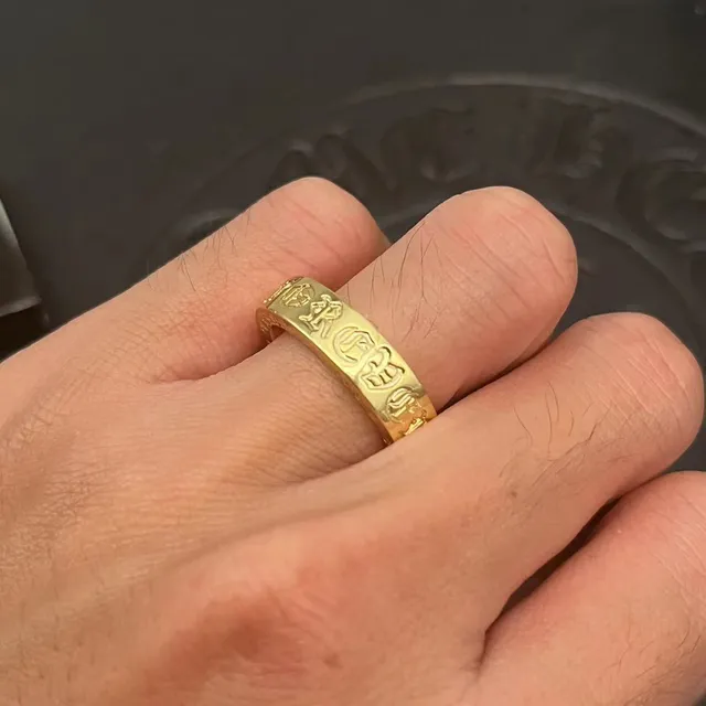 Chrome Hearts Script Band Ring Gold Tone Rings 2