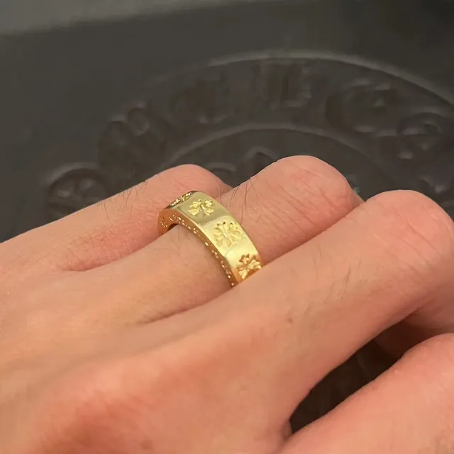 Chrome Hearts Script Band Ring Gold Tone Rings 3